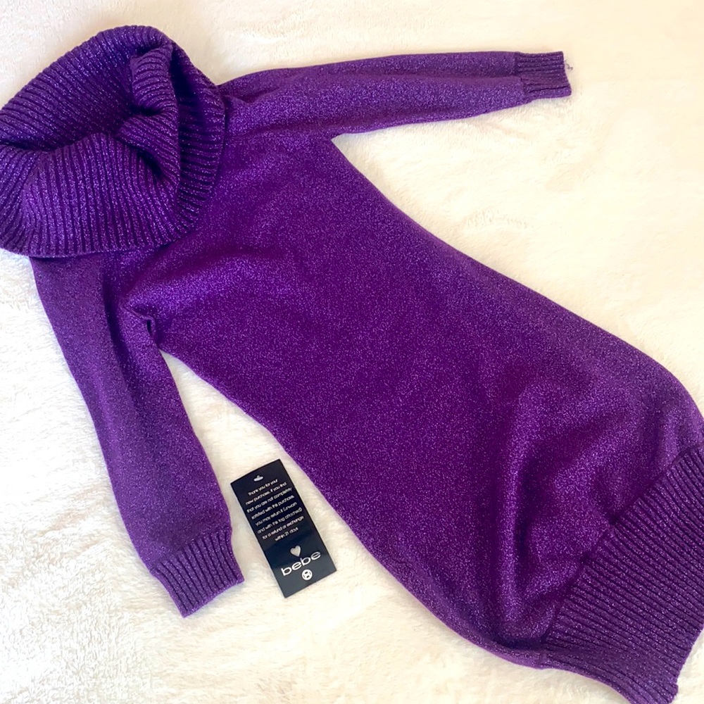 bebe Purple Sweater Dress